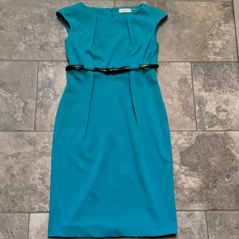 Size 4 Calvin Klein dress teal color